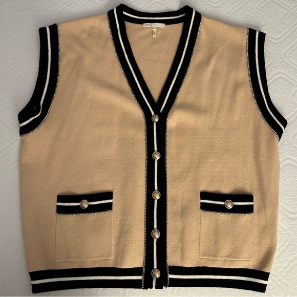 Maje Oversized Rhinestone Sweater Vest - New without tags - Picture 3 of 8